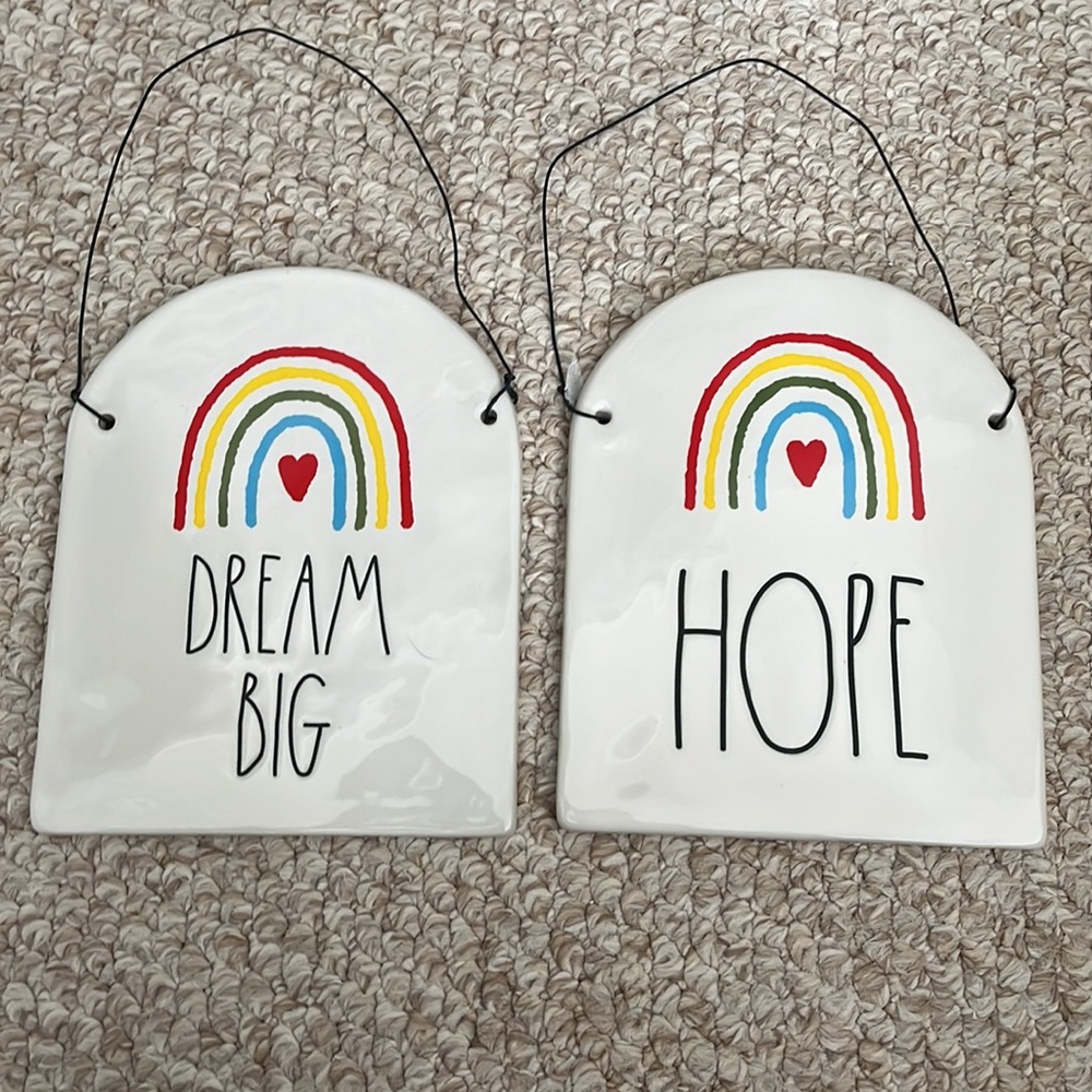 BNWOT Rae Dunn Artisan Collection. Wall Hangings. Sold as pair